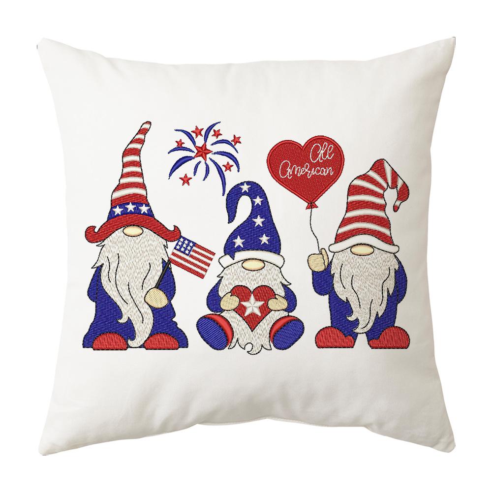 New Style Pillow Case Home Independence Day Pillow Case Red and Blue Letter Gnome Cushion