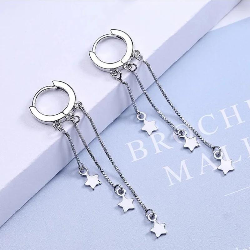 

Новая модная сетчатая красная цепочка с кисточками и звездами из бисера, корейские длинные серьги-капли для женщин, ювелирные изделия