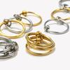 E.B.belle Multiple Layers Strand Loop Indext Finger Rings for Women Lead&nickle Free Stainless Steel Gold Plated Ring