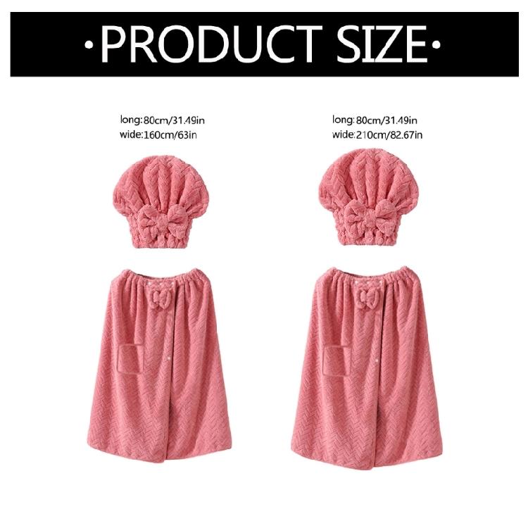 Large Size Adjustable Bath Skirt and Hair Dry Cap Set Slip Resistant Oversize Bathrobe for Women Spa Home Travel Beach