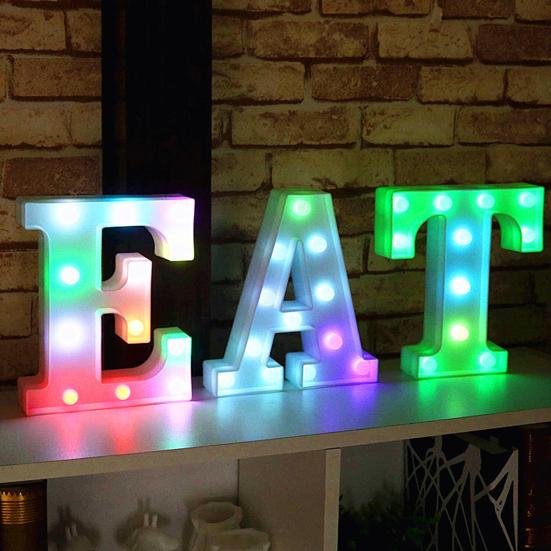 LED Letter Lamp with Remote Control, Dimmable Marquee Alphabet Light for Wedding Birthday Party, Indoor Outdoor Letter