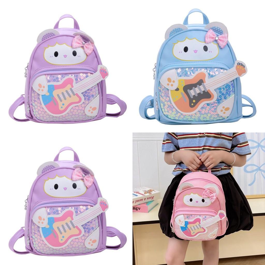 Cartoon Guitar Childrens Backpack With Pu Material For Kindergarten And School Use