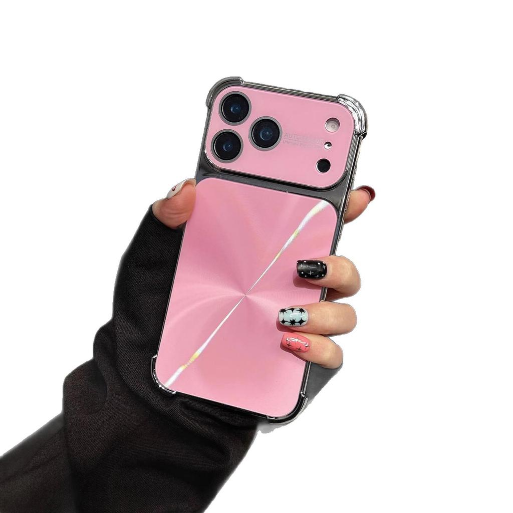 Electroplated CD Pattern Phone Case for Apple 17 Pro Max with Lens Film and Four-Corner Drop Protection