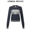 UR 2025 Women's Retro Academy Style Letter Cotton Knit Sweater