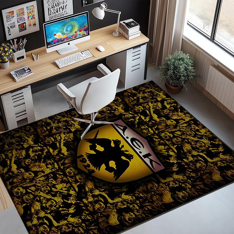 AEK Athens FC Pattern Rug, Indoor/Outdoor Mat, for Picnic, Gameroom, Bedroom, Office, Living Room, Home Decor Carpet, Birthday Gift