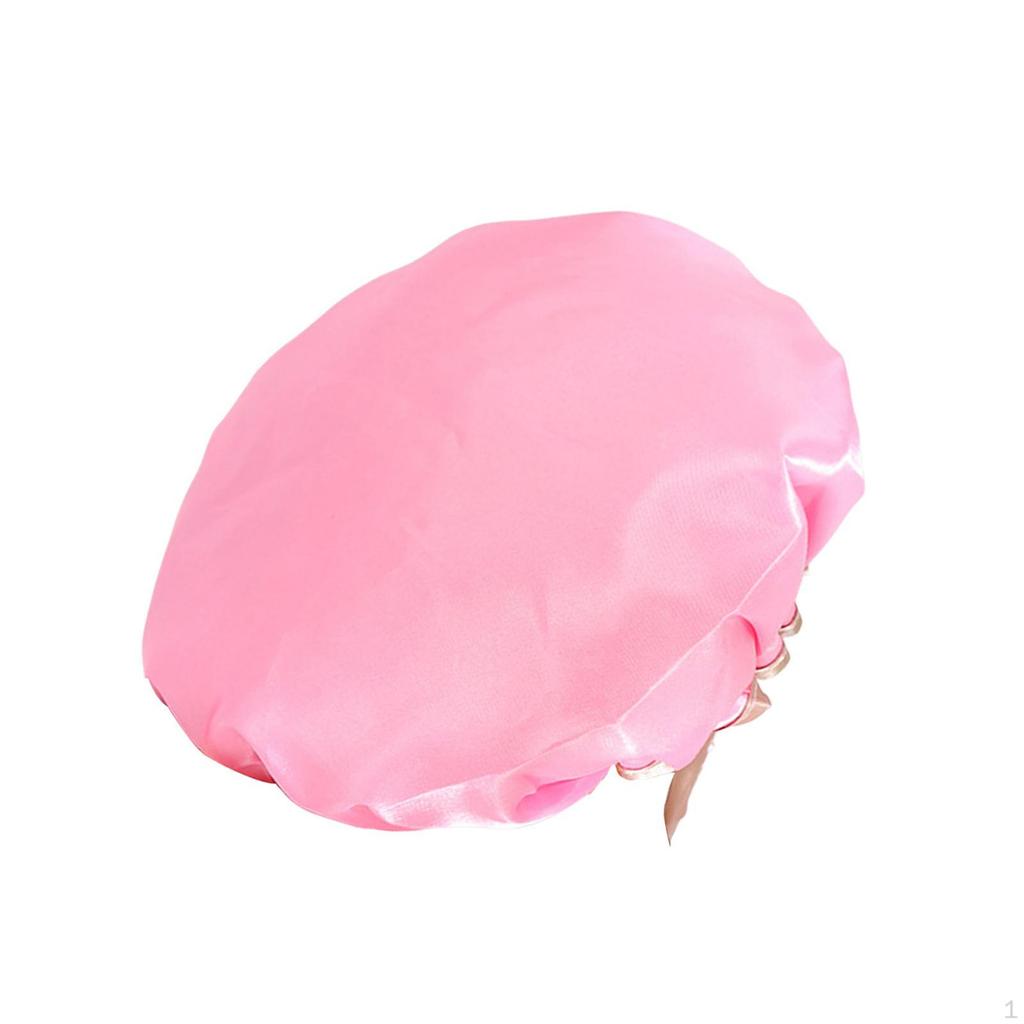 Deluxe Shower Cap for Long and Thick Hair - Premium Waterproof Protection Salon Spa