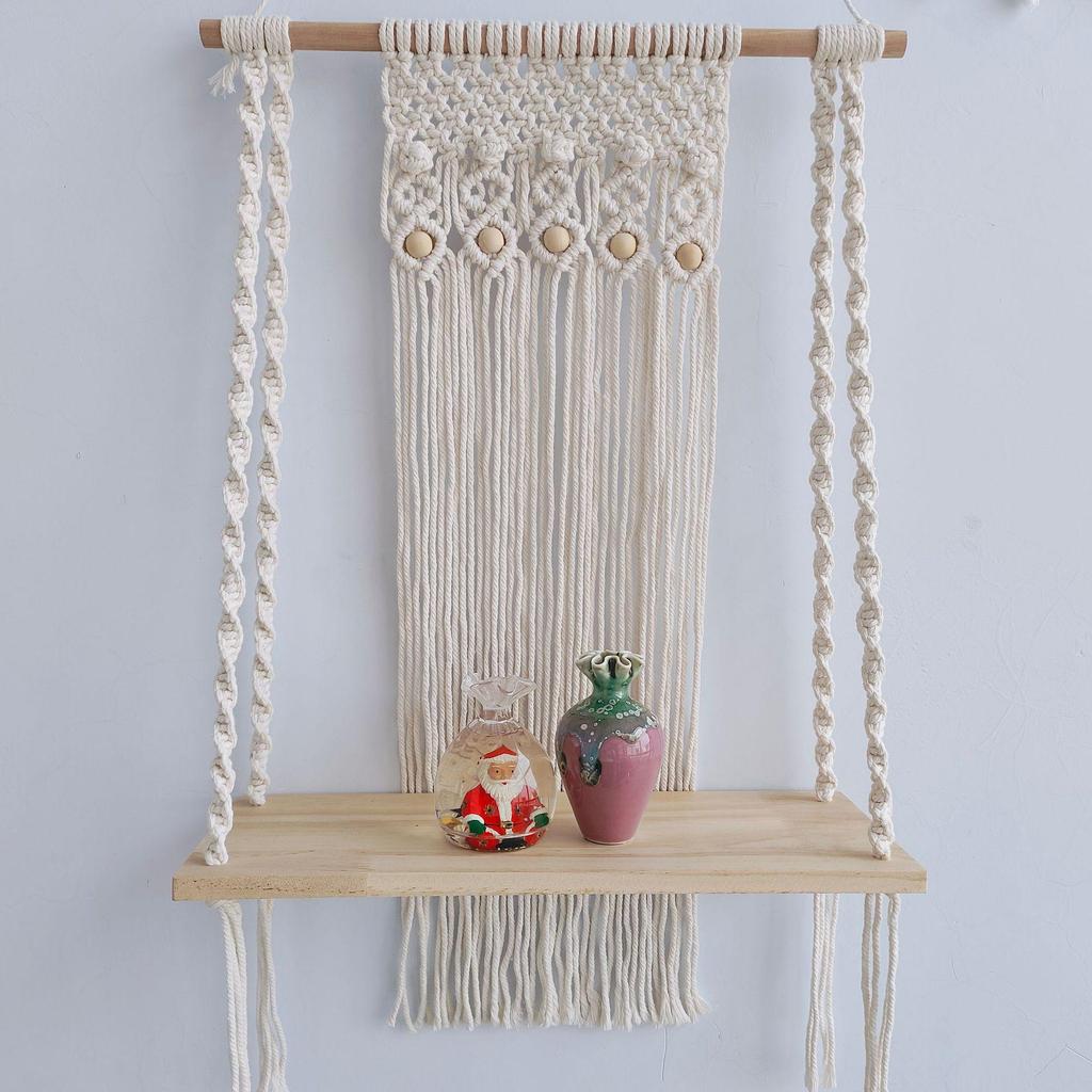 Bohemian Cotton Rope Dreamcatcher Wall Hanging & Storage Rack for Children's Room & Hotel Decor