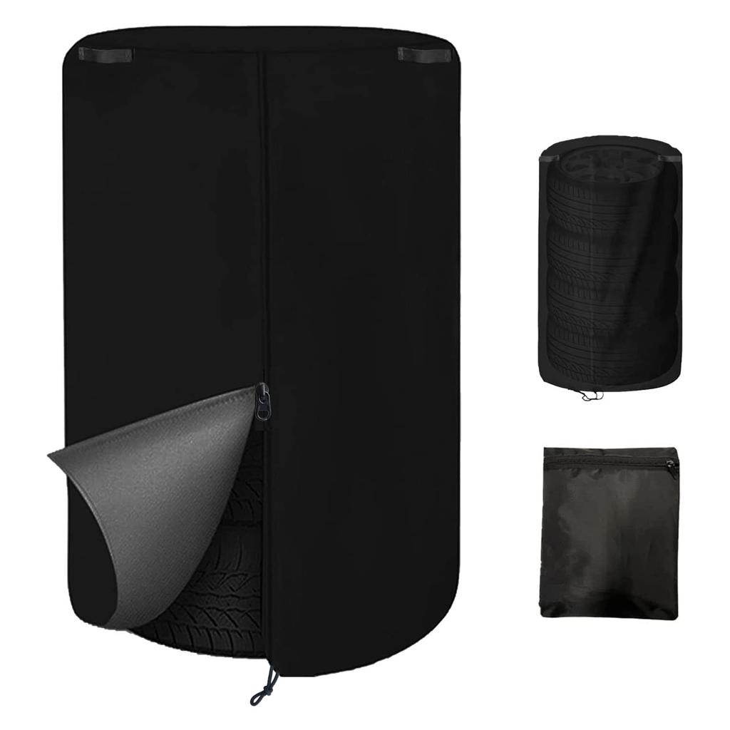 Iptienda Outdoor Waterproof 500D Thick Tire Covers for 4 Tires - UV Protection, Dustproof, Stain-Resistant, Durable, Rain and Snow Resistant, with Sto