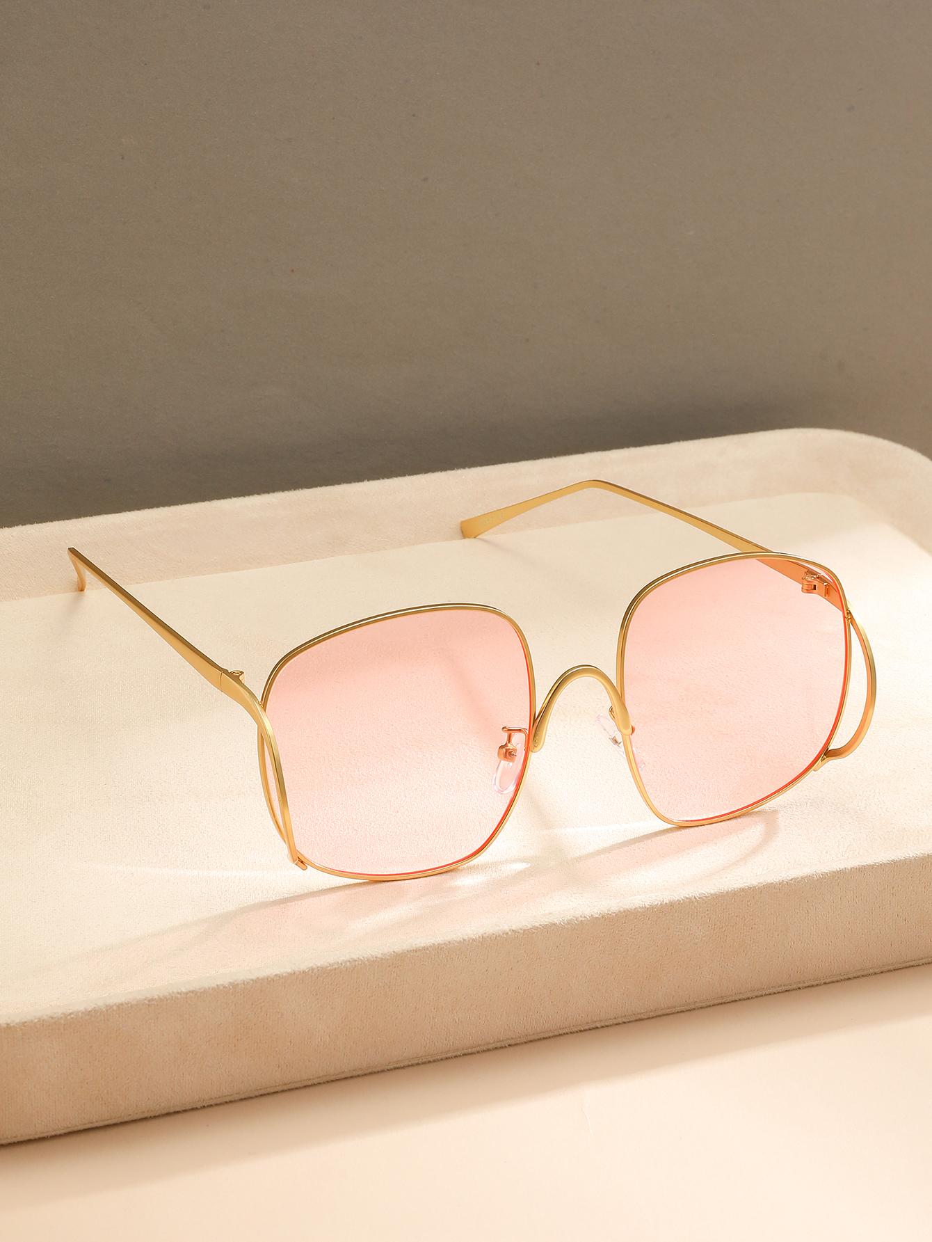 

Fashionable Large round Frame Glasses European Style Unique Design Suitable for Daily Wear Driving And Photography Gift Idea розовый