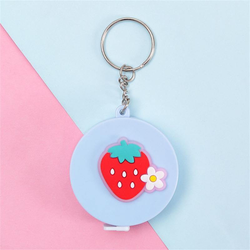 Cartoon Tape Measure 0-150cm 0-60 Inch Mini Portable Cute Animal Shape Key Ring Automatic Tape Measure Panda Frog Piggy Tiger