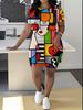 Abstract code European and American women's clothing butterfly printing T-shirt shorts set sports suit