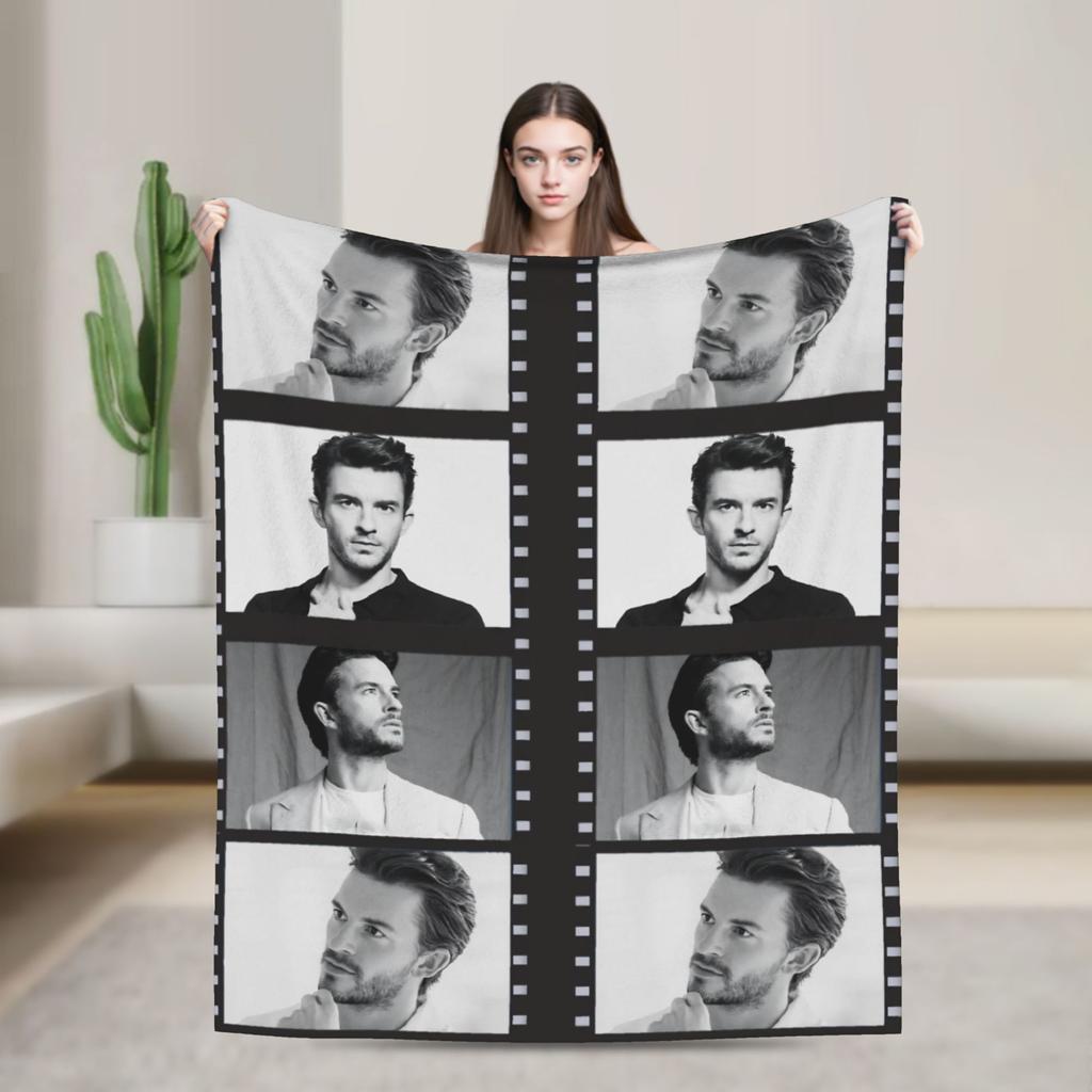 Jonathan Bailey Actor Flannel Blanket Comedy Custom Throw Blankets for Home cm Rug Piece