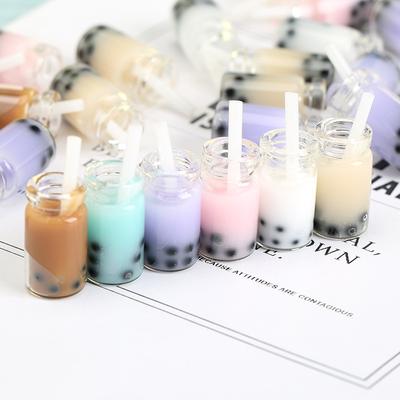 3D Cup Figurine Set of 6 Assorted Colors, Tea Ornament for Desk Shelf Home Decor