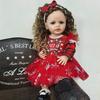 KEIUMI 55 Cm Christmas Gifts Reborn Baby Dolls Full Silicone Vinyl Princess with Curls Fashion Hollaween New Year Decoration Kids Playmates