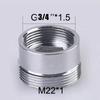 2Pcs M22 Change To 16 18 20 22 24 26 28 30 32mm Male Female Faucet Adapter Kitchen Bathroom Brass Water Tape Joint