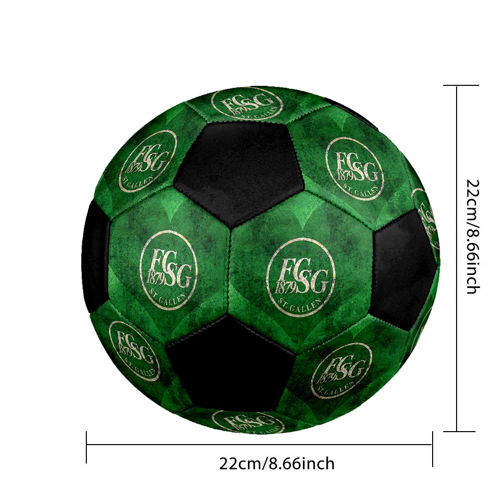SIZE 5 FC St. Gallen Soccer Ball Colorful All Ages Machine Stitched PVC Competition Ready Durable High-Bounce