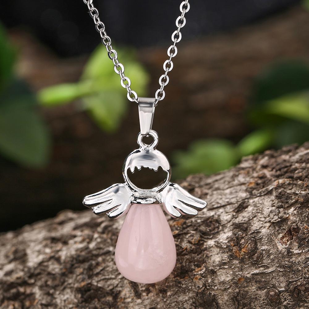 Natural Crystal Pendant, Amethyst, White Crystal, Little Angel Pendant, Jewelry