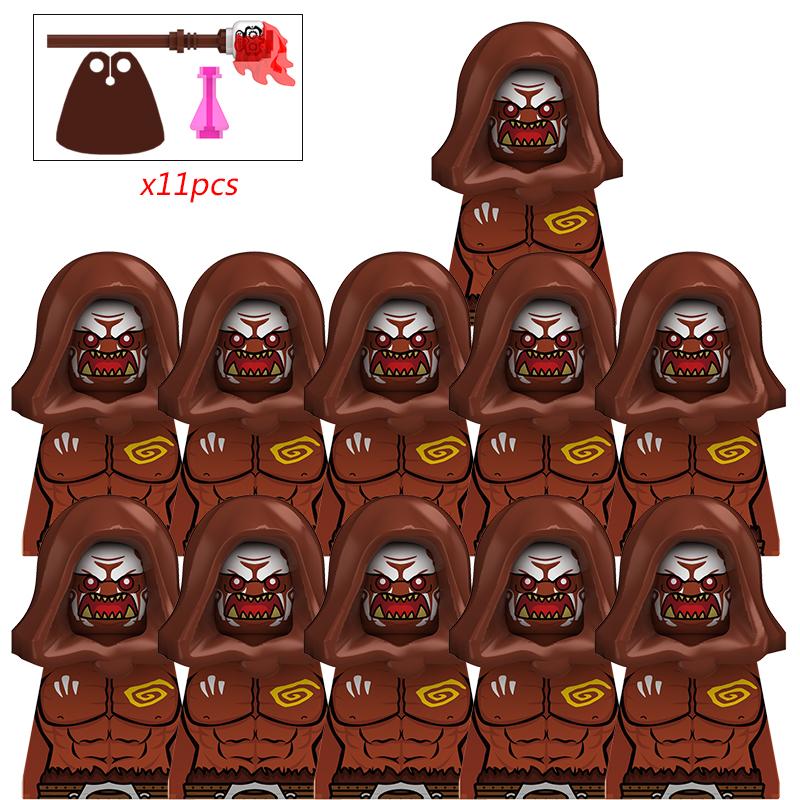 11Pcs Medieval Stormwind Soldiers Golden Knights Building Blocks Accessories Helmet Sword Weapons Action Figures Kids Toys Gifts