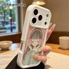 Phone Case: 2D Flat Design Suitable for iPhone 18 17 16 15 14 13 Pro Stepped Protective Case, Girl Listening To Music, Halloween Gift