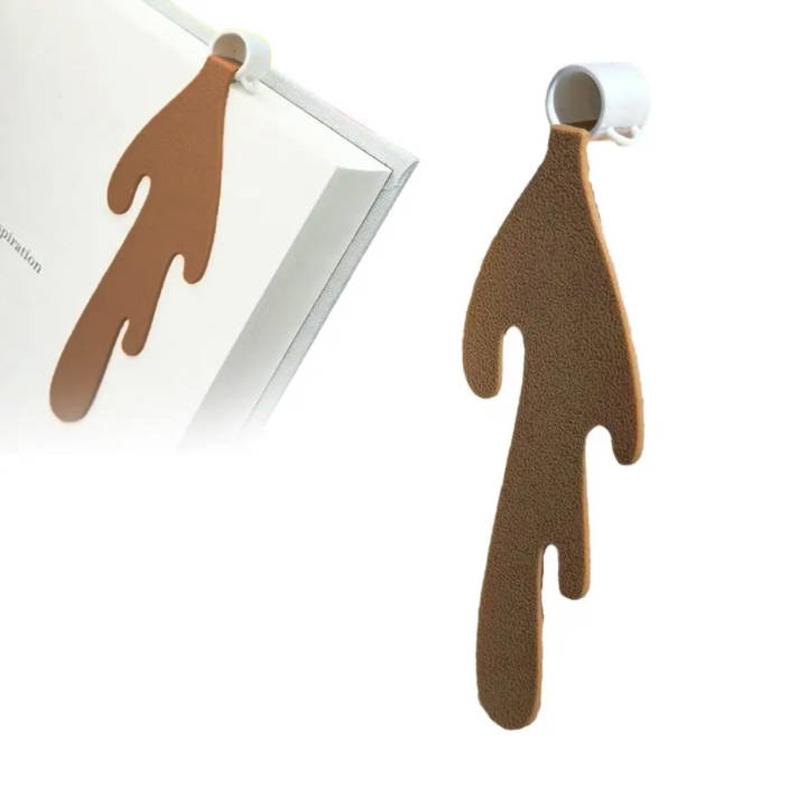1Pc Canto Engraçado Bonito Derramado Café Marcador Marcador Leitura