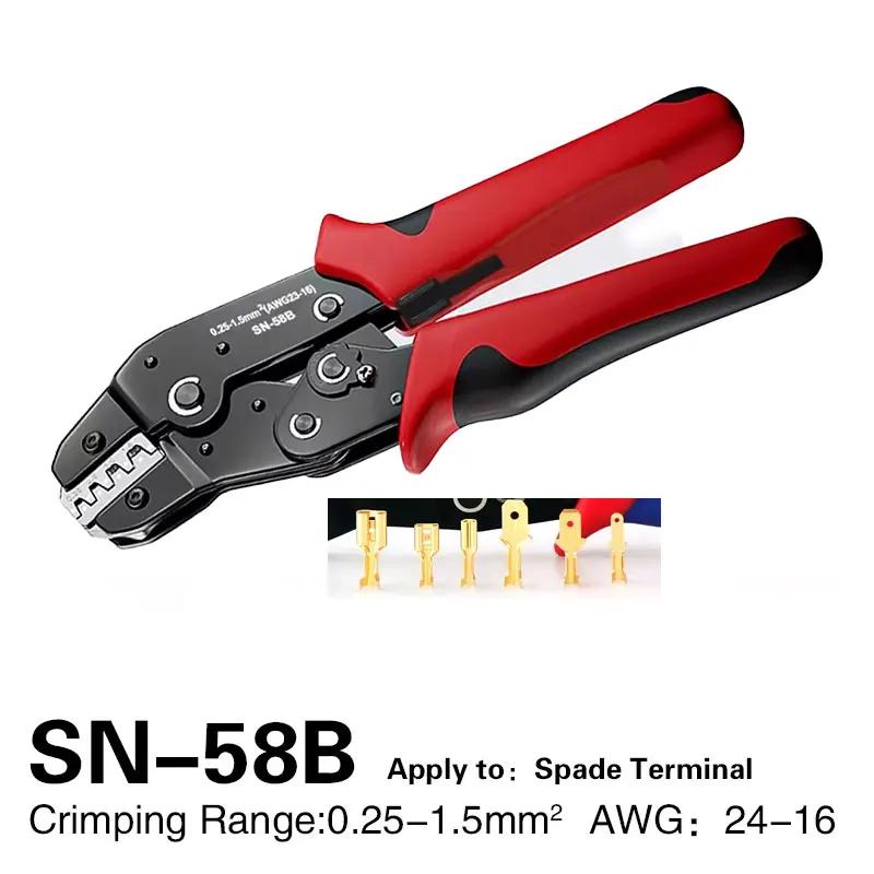 

Professional Labor-Saving SN-58B Crimping Pliers Compatible with 6.3/4.8/2.8mm Spade Terminals for Precise Crimping for Dupont