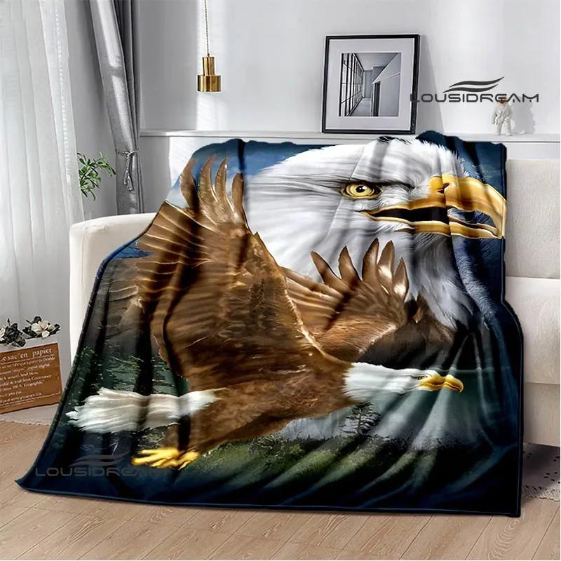 3D Eagle Printed Blanket Picnic Blankets Flange Warm Blanket Soft and Comfortable Blanket Bed Linings Birthday Gift
