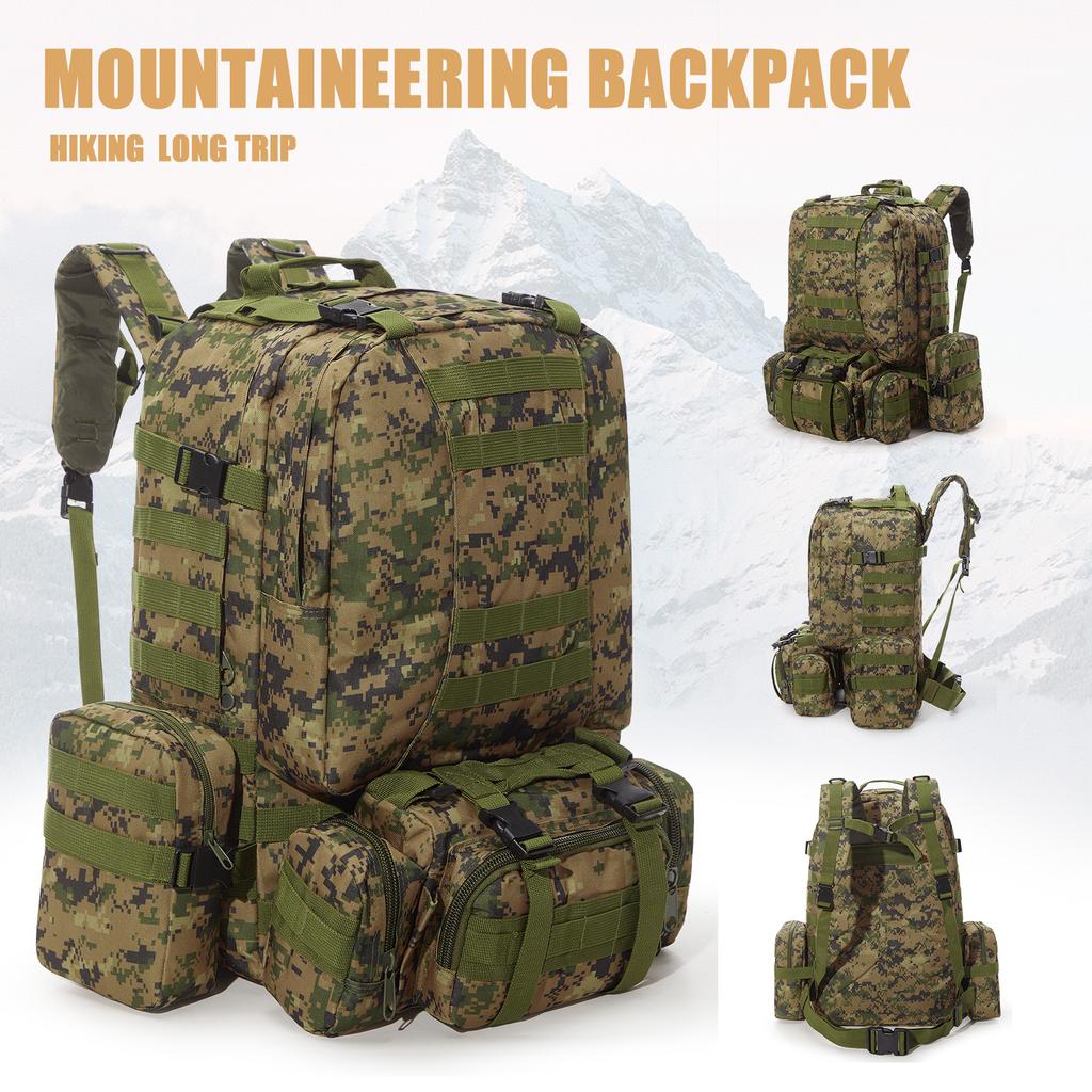 50L Tactical Backpack for Men Mountaineering 3P Assault Pack EDC Molle Survival Bag for Hiking and Hunting