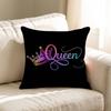 Cuscino Personalizzato Corona Re Regina Lettera Copertura Antipolvere Camera da Letto Bambini Festa Decorazione Federa Compleanno Regalo Bambini