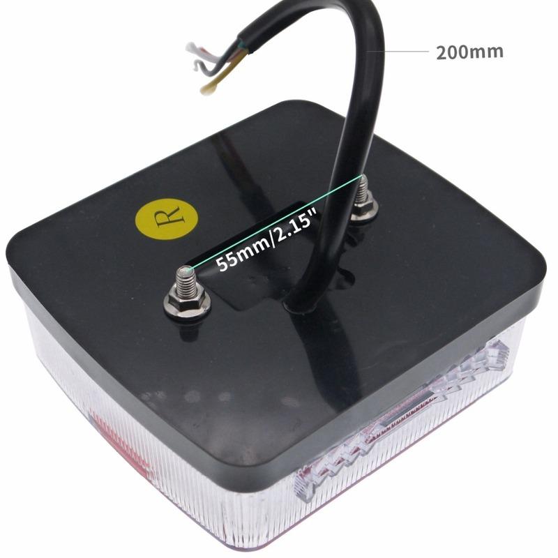 Eonstime 2pcs DC 12V 16LED Truck Car Trailer Boat Caravan Rear Tail Light Stop Lamp Taillight Waterproof IP68