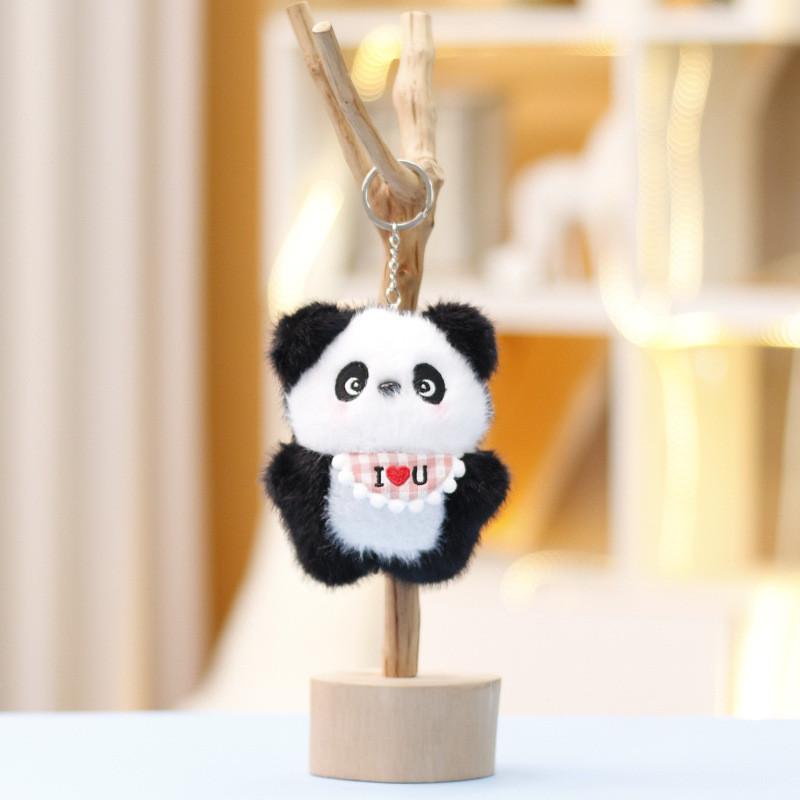 

Panda Plush Toy With Cute Belly Band For Girls Gift And Backpack Decoration PinkPanda