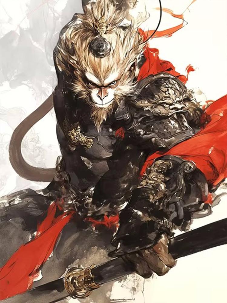 

5D DIY Новый набор для алмазной живописи 5D DIY Черный миф Укун Игра Алмазная мозаика Вышивка Китайская мифология Персонаж Вышивка крестом Full Round 20x30CM