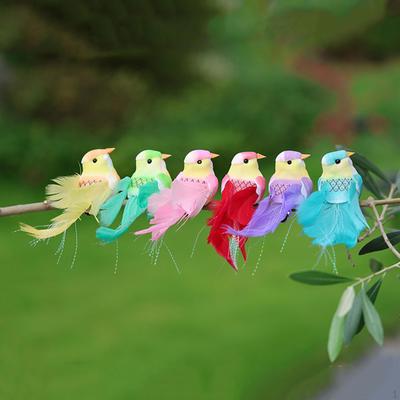 6x Păsări Artificiale Falsificate Realiste Aranjamente Florale Ornamente pentru Copac pentru Nuntă Micro