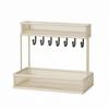 2-Tier Storage Rack with Hooks Metal Countertop Organizer Compact