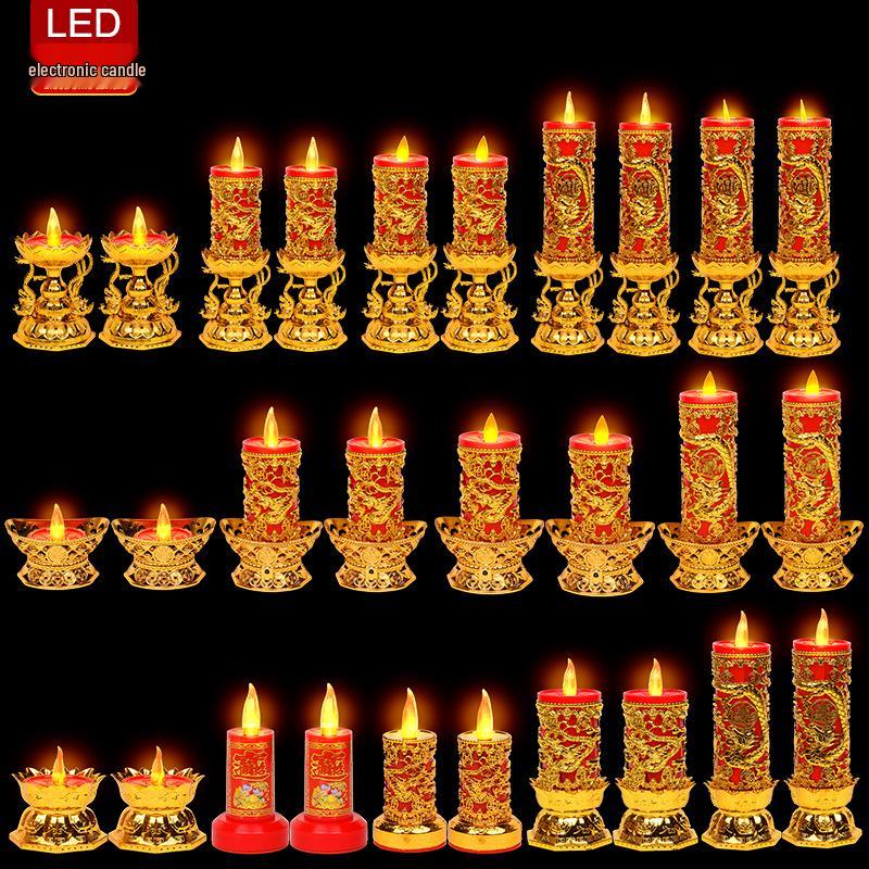 

Smokeless LED Candle Light for Buddha Worship - Battery Operated, Flickering Flame, High Brightness