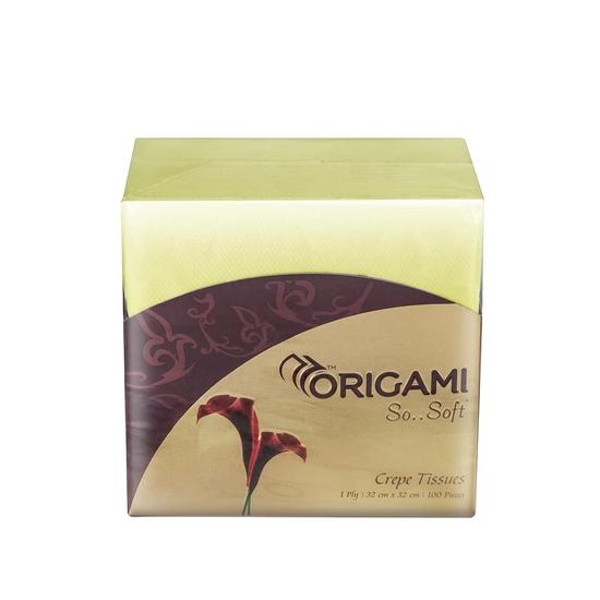 Origami 1 Ply Tissue Paper Napkins | Table Top | Plain - Pack of 6 (100 Pulls Per Roll, 600 Sheets)