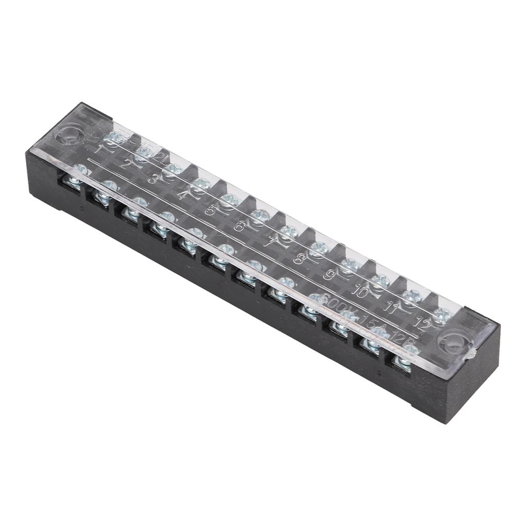 50 Terminal Blocks 15A 600V 12 Sections Connection Good Electrical Conductivity Wire Connectors for Distribution Box