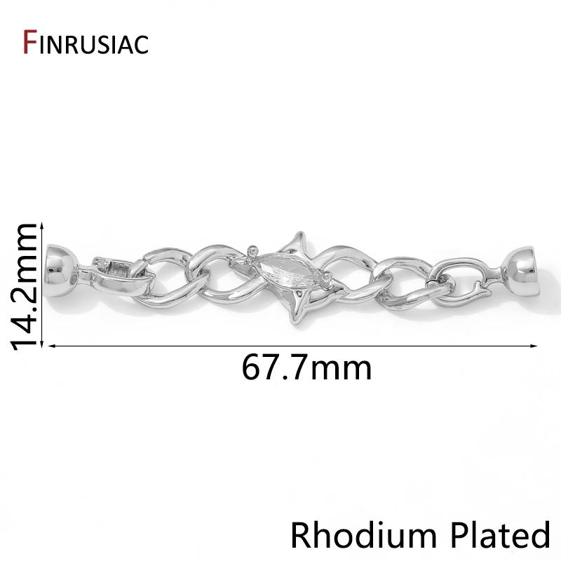 

14K Gold Plated Brass Zircon Connector Fastener Clasps Lock,Chain Connecting Clasps For DIY Jewelry Making Accessories Supplies 1 piece