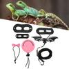 Reptile Harness and Leash Adjustable Lizard Traction Rope Hat Bowtie Set for Small Pet Animals(Pink