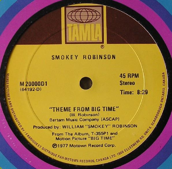 

12inch Record SMOKEY ROBINSON Theme From Big Time M20000D1 Tamla 1977 Canada SoulFunk Used