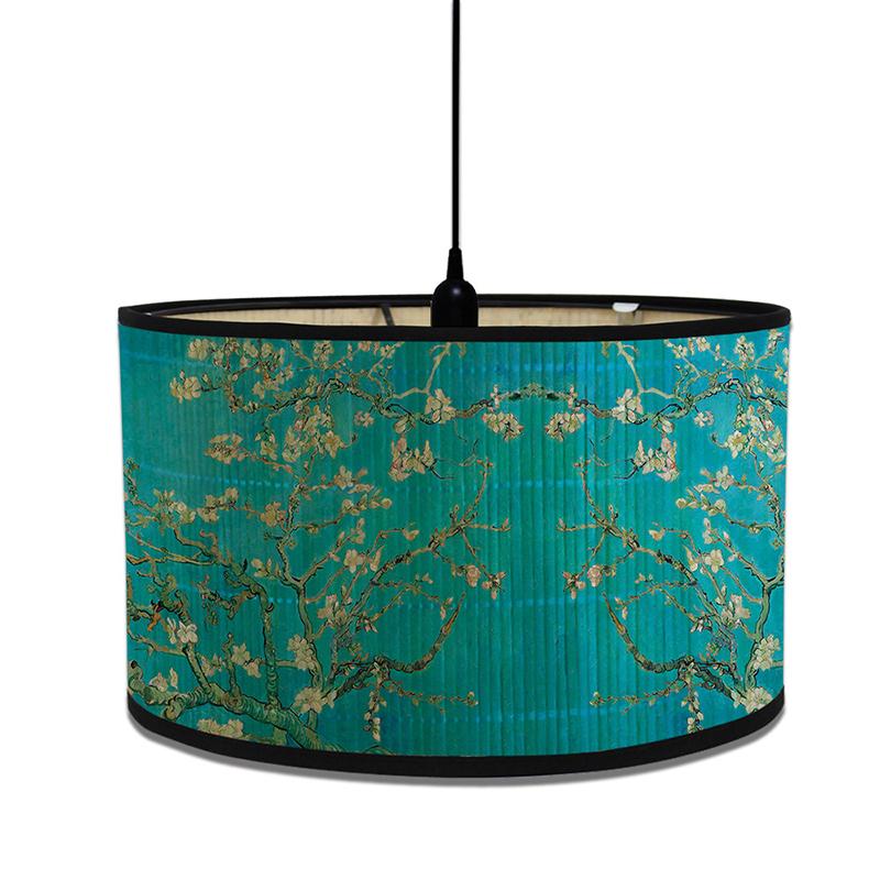 Astral solsikke lampeskjerm Bambus kunst lysskjerm Bar kafé lysekrone dekor Van Gogh malt dekorativ lampeskjerm