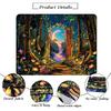 Heynvioo Blacklight Forest Tree Tapestry UV Reactive Moon Tapestry Trippy Galaxy Space Tapestries Fantasy Landscape Tapestries Aesthetic Plant Wall
