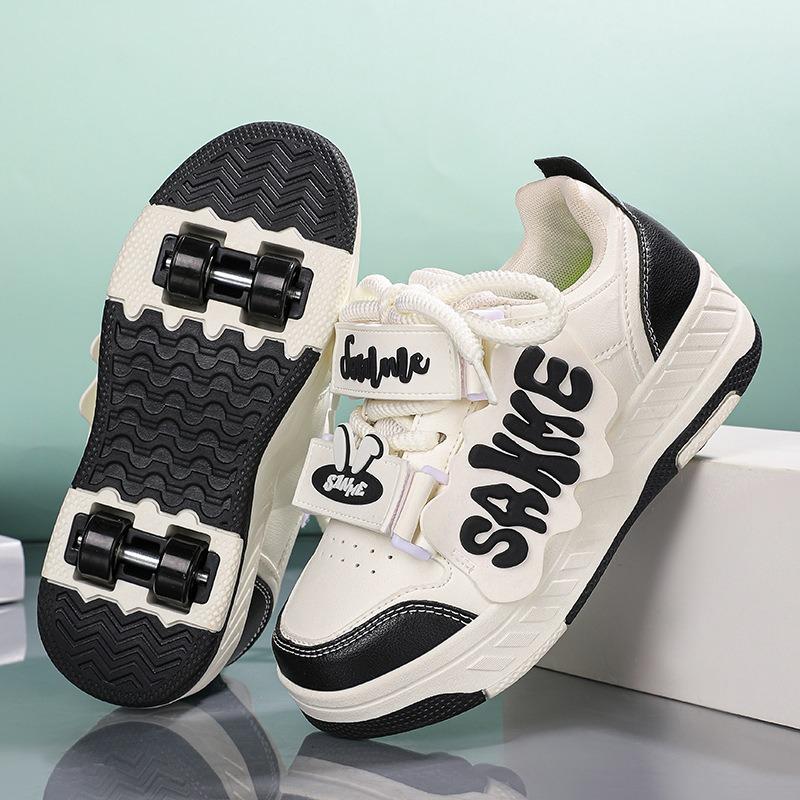 Kids Four Wheel Runaway Shoes Boys Girls Adults Burst Shoes Flying Shoes Shoes Women's School with Wheels