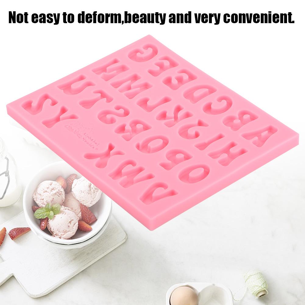 Silicone Mold Alphabet 26 Letters Pink Handmade DIY Mould Tool