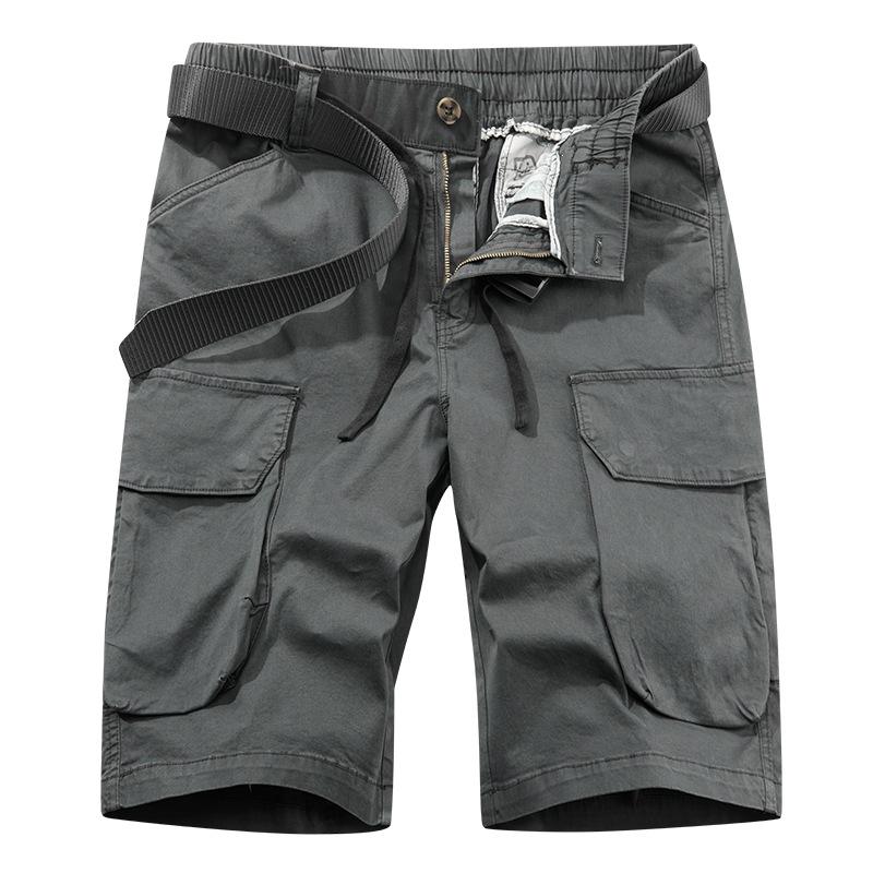 New tooling shorts men's multi-pocket washed cotton five-point pants outdoor sports and leisure suit shorts
