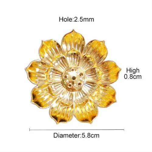 Legierung Räuchergefäß Rückfluss Räucherstäbchenhalter Buddhismus Lotus Linie Räucherstäbchenplatte Sandelholz Räucherspirale Räuchergefäß Basis Heimdekoration