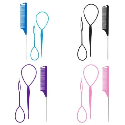 3pcs Hair Tail Tools Set with French Braid Tool Loop  Tail Comb for Women