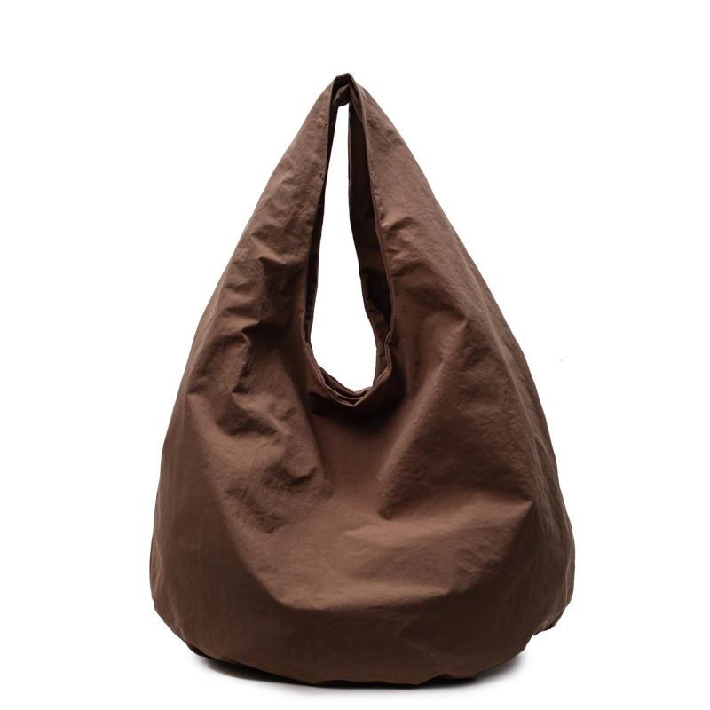 New Solid Color Large-capacity Personalized Casual Simple Handbag Nylon Canvas Underarm Bag Commuter Shoulder Bag