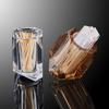 Minimalism Toothpick Dispenser Crystal Glass Toothpick Holder Clear Glass Cotton Swab Storage Jar Table Decoration & Accessories