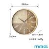 MAG Wall Clock, Radio-Controlled, Analog, Cute, Stylish, Nordic Style, Wood Grain, 29.0cm Diameter,