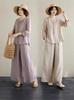 Women's Retro Chinese Embroidery Casual Two-Piece Set: Loose Trousers & Top for Spring/Summer